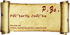 Péterfy Zsóka névjegykártya